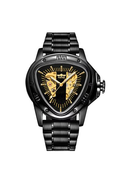 delis Men's watch Winner CS1742, automatic, stainless steel, black, black dial