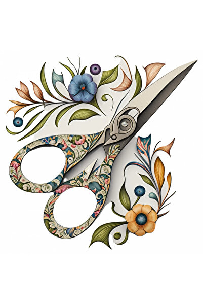 INOVATIX Set de 8 bucăți, autocolant foarfece pentru lucru manual cu flori, I...