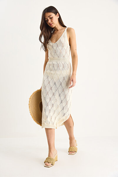 Bianco Lucci Women's Knitted Detailed Knitwear Dress 20258006