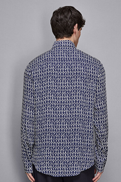 Patrizia Pepe CĂMAȘĂ IMPRIMATĂ SUPRADIMENSIONATĂ - PATRIZIA PEPE - 50, ALBASTRU