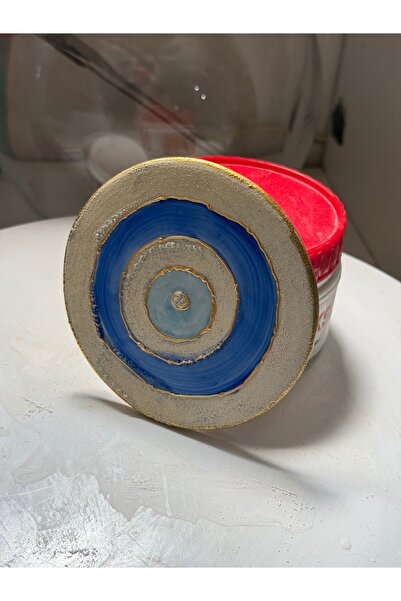 NADY STUDIO Özel tasarım el yapımı amorf kabartmalı porselen nazarlık 11 cm