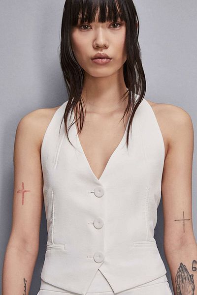 Patrizia Pepe BACKLESS VEST - PATRIZIA PEPE - 40, BLACK