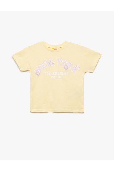 Koton Short Sleeve Cotton Crew Neck Printed T-Shirt