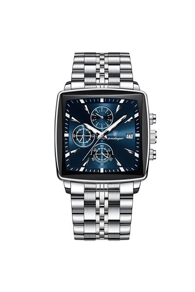 delis Men's watch Poedagar CS1827, stainless steel, silver, blue dial