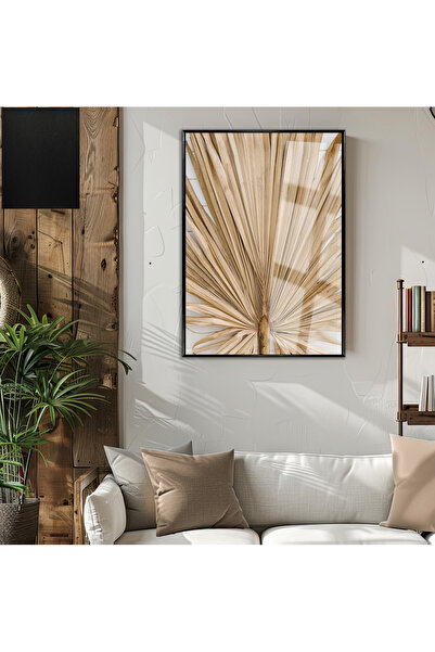 Harikabirev HARİKABİREV | FRUNZĂ DE PALMĂ USCĂ (PALMĂ) | TABLA DE STICLA TEMPLATA CU CADRU, SIMPLE, VERTICALA