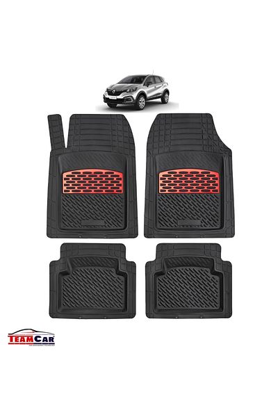 TEAMCAR ® Car Mats Tray Type Compatible With Renault Captur (2013-2024) Red