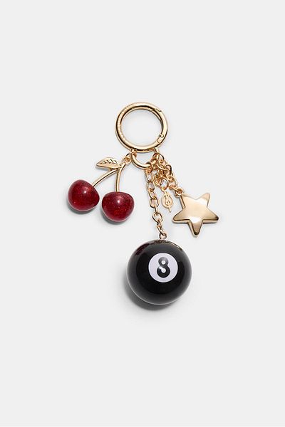 Stradivarius Number 8 charm key ring