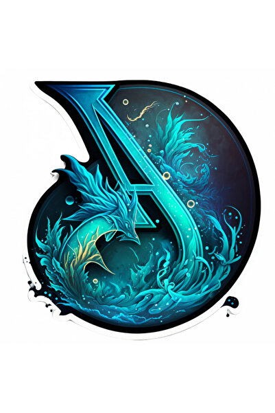 INOVATIX Set de 8 bucăți, autocolant cu zodia Vărsător, INOVATIX®. 6 cm