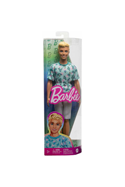mattel Barbie Fashionistas Ken doll with blonde hair, wearing a cactus t-shirt