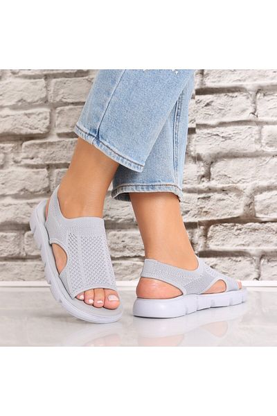 MODA STİL Women's Sandals Without Heels Grey Textile Galna, 39