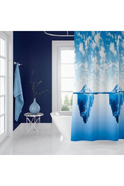 Tropikhome Shower curtain with 12 rings, size 180x200cm, Iceberg 024