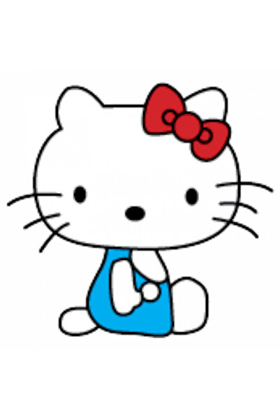 INOVATIX Set de 8 piese, autocolant Hello Kitty surprinsă, INOVATIX®. 6 cm