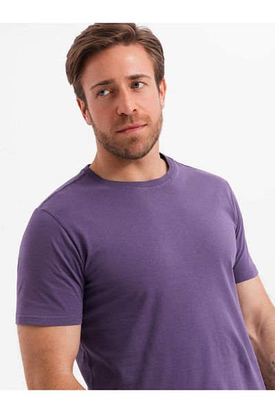 OMBRE Klassisches Herren-BASIC-T-Shirt aus Baumwolle - lila V13 OM-TSBS-0146 XXL