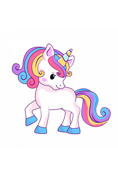 INOVATIX Set de 8 bucăți, autocolant cu unicorn bebeluș, INOVATIX®. 6 cm