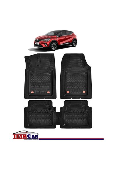 TEAMCAR ® Car Mats Tray Type Compatible Renault Captur (2013-2024) Black