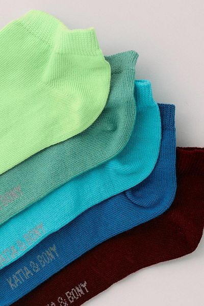 Katia&Bony Women's 5-Piece Step Socks Blue Mix