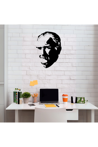 mobilyapratik Atatürk Silüeti Lazer Kesim Metal Tablo Tasarım