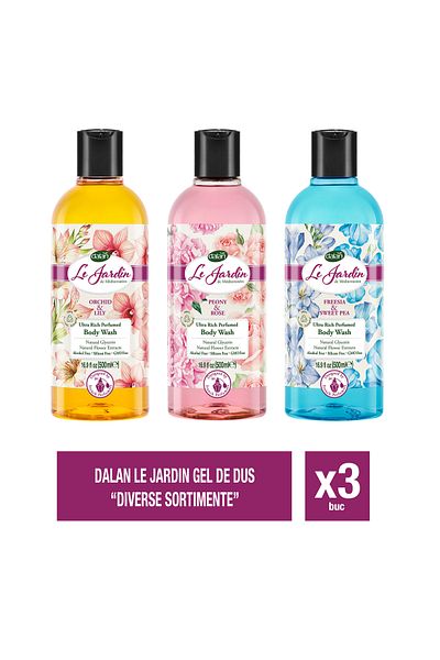 Dalan Dalan Le Jardin Set – Shower Gel 3 Assortments – 500 ml x 3 pieces
