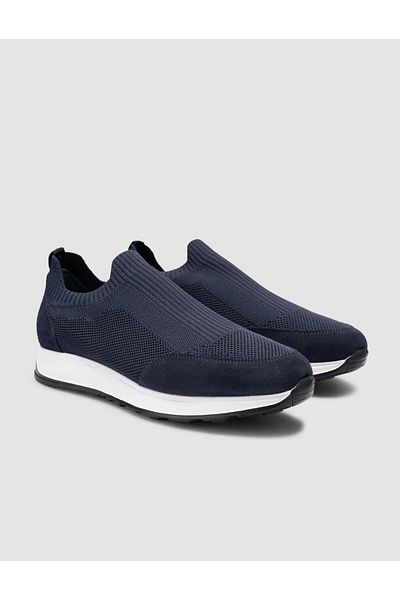 Cabani Knitwear Navy Blue Men's Textured Sports Shoes