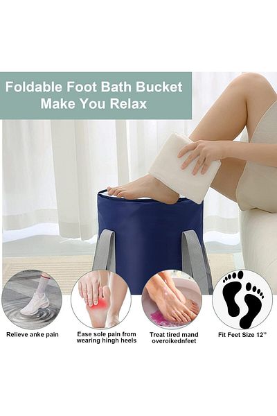 COOYA Foldable Foot Bath Tub,Toppage-proof Design,Five Layers of Insulation,Over The Calf for Trips