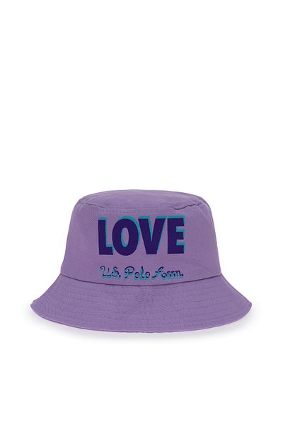 U.S. Polo Assn. Girl's Lilac Slogan Printed Bucket Hat 50312316-Vr034