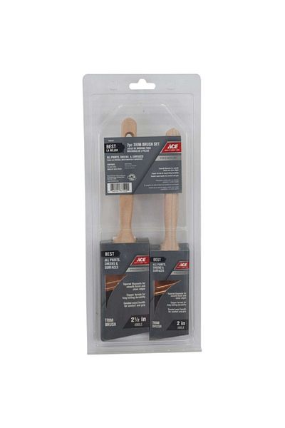 ACE 2-Piece Best Angular Sash Trim Paint Brush Set Multicolor