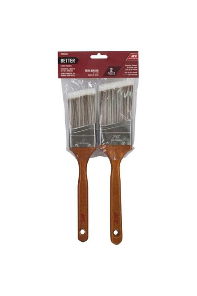 ACE 2-Piece Better Blended Polyester Synthetic Angle Paint Brush Set