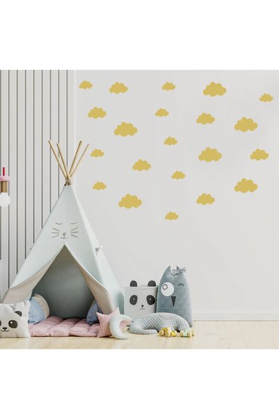 BugyBagy Cloud Shaped Wall Sticker Set in Various Sizes - 100 Pieces