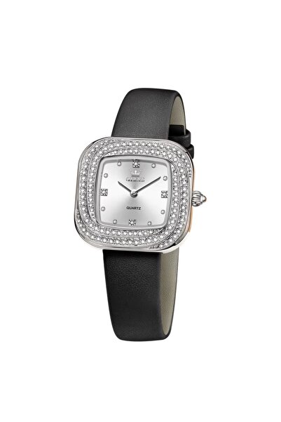 delis Ceas de dama Olevs CS1928, piele naturala, negru, cadran alb