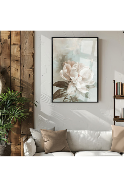 Harikabirev HARİKABİREV | FLORI DE GARDENIA MODEL 01 (Pictură digitală în ulei) | TABLA DE STICLA TEMPLATA CU CADRU, SIMPLE, VERTICALA