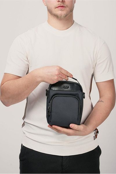 ÇÇS Men's Black Cross Strap Hand & Shoulder Bag 31580
