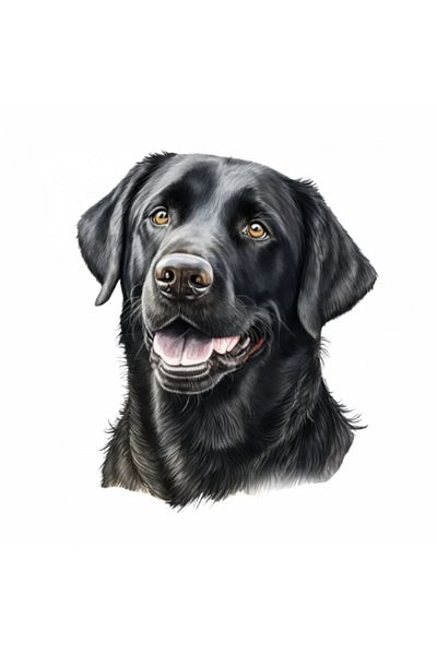 INOVATIX Set de 8 piese, autocolant rasa câine Labrador negru, INOVATIX®. 6 cm