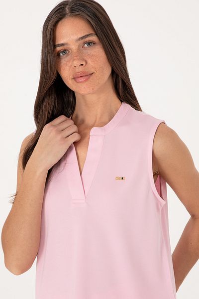 U.S. Polo Assn. Women's Light Pink Sleeveless V-Neck T-Shirt 50306736-Vr078