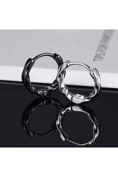 delis 925 silver earrings, JW1428, classic circle pattern, black gold plated