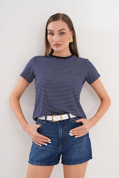 GENIUS STORE Women's Striped T-Shirt Crew Neck Short Sleeve T-Shirt Striped-T-Shirt