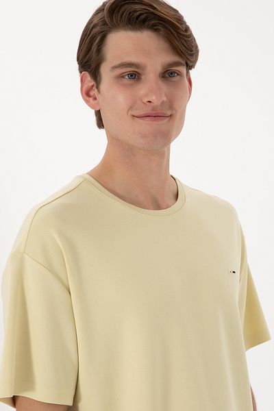 U.S. Polo Assn. Men's Comfort Fit Crew Neck Light Khaki T-Shirt T-Shirt 50307322-Vr183