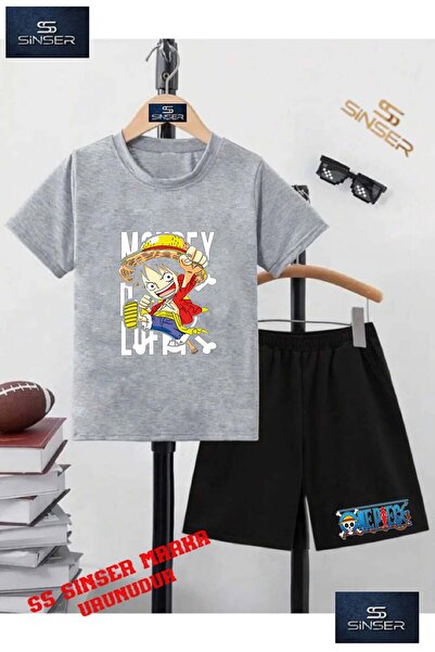 SS SİNSER Children's “Anime One Piece Left Writing“ Custom Printed Crew Neck ...