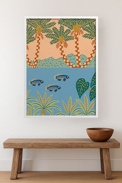 HOMEPACK Single Wooden Framed Painting One Piece Poster Painting Tk/Karina19