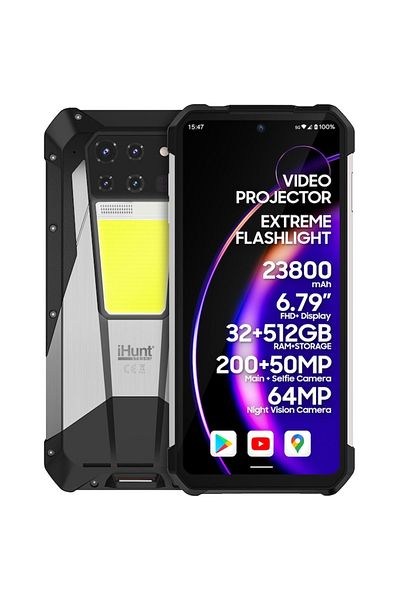 iHunt Smartphone Tank 3 Pro, 5g, 32 Gb Ram, 512 Gb Rom, With Video Projector, 23800 Mah, Android 14.0