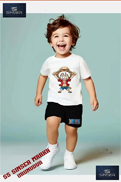SS SİNSER Kids “Anime One Piece Hands Up“ Custom Printed Crew Neck T-Shirt - ...