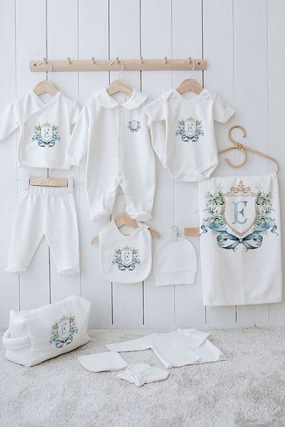 Tuğba Kuğu Organic 11-Piece Hospital Release - Blue Royal Series - Letter E