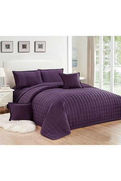 Moon 4-Piece Compressed Comforter Set Single Size Microfiber Purple 220x240cm