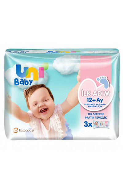 Uni Baby First Step Wet Wipes 3 X 52Pcs