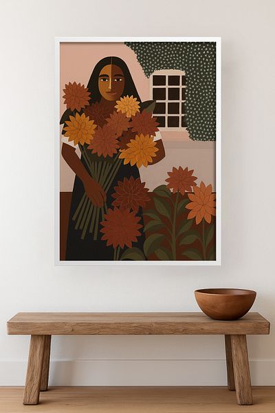 HOMEPACK Single Wooden Framed Painting Single Piece Poster Painting Tk/Karina11