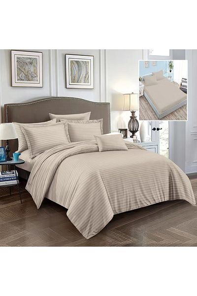 NufJoy Double bed linen DAMASK 6 pieces, Fitted sheet for mattress 160x200 cm or 180x200 cm