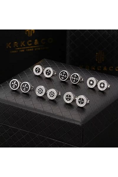 delis 925 silver earrings, JW1416, star pattern, rhodium plated