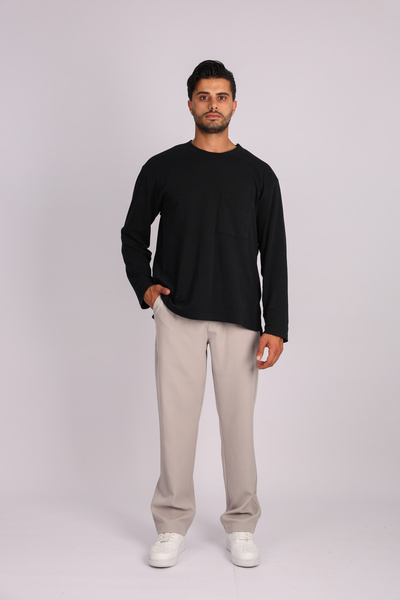 JAKOTTO Men's Pleated Baggy Elastic Waist Trousers