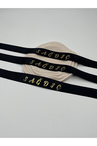 EvremStore Χρυσή κορδέλα Groomsman σε μαύρο 3 τεμάχια