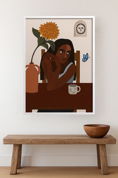 HOMEPACK Single Wooden Framed Painting One Piece Poster Painting Tk/Karina12