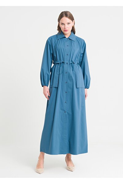 Armağan Palton cu mâneci joase cu talie adunată